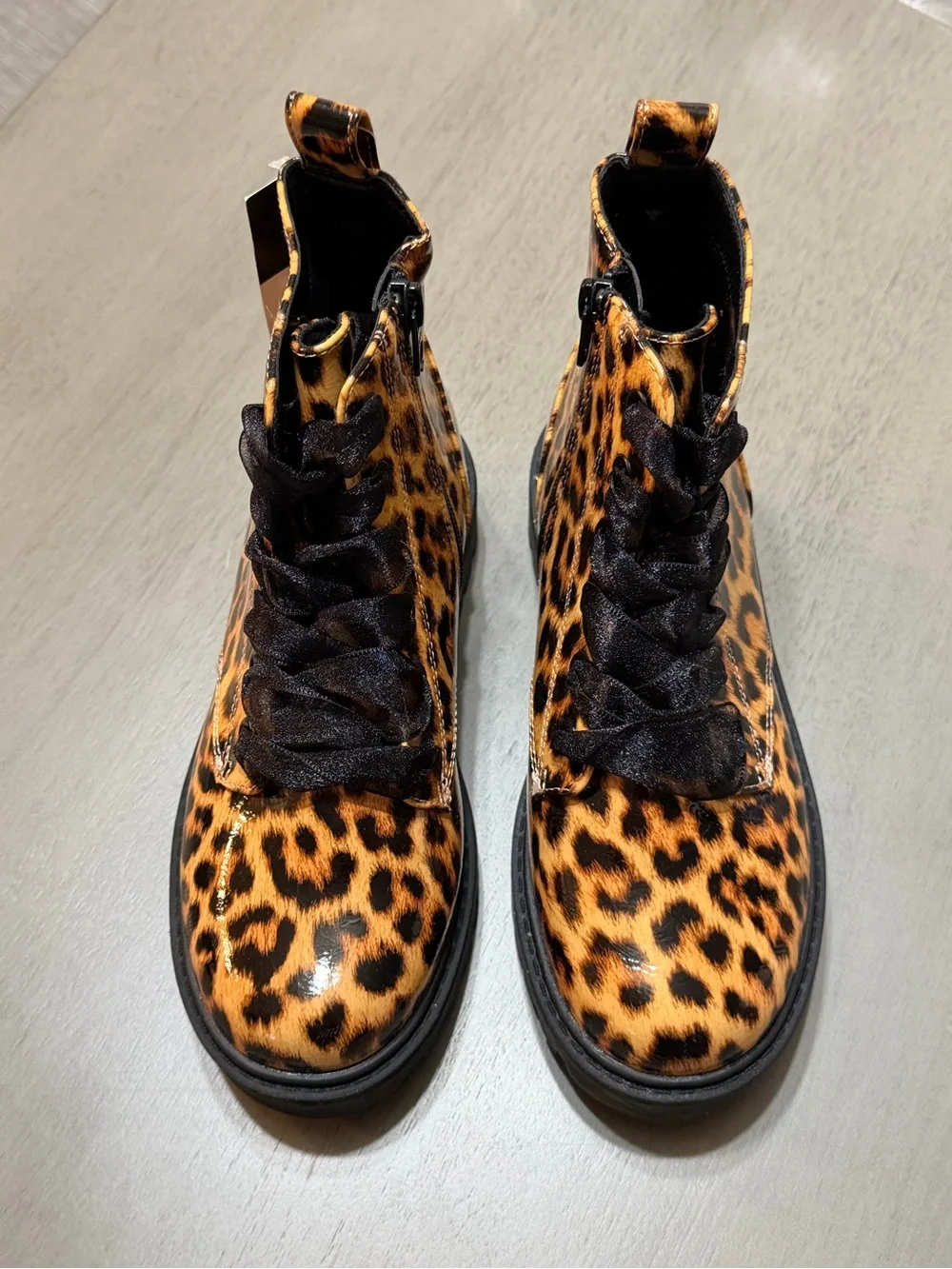 Art Class Leopard Print Combat Boots Size 2